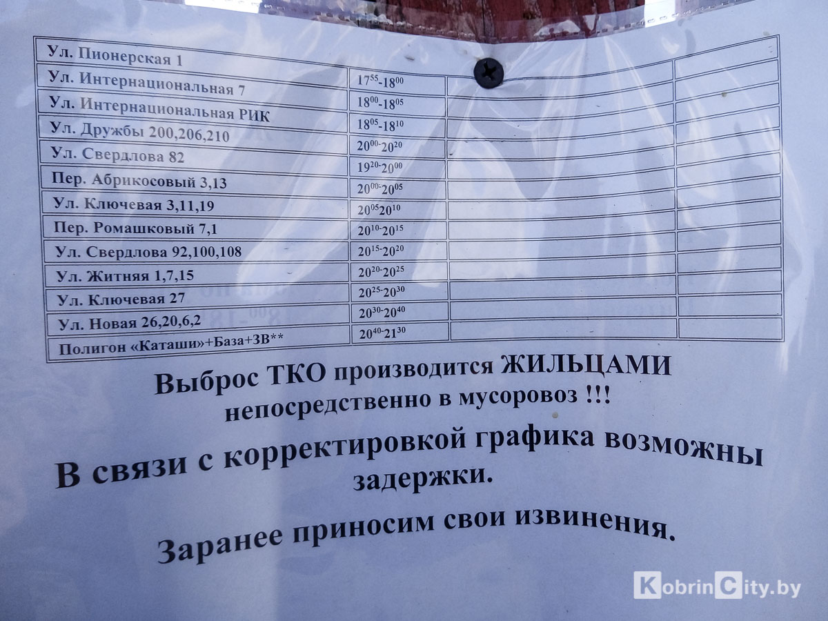 Контейнерные площадки ТКО. Кобрин
