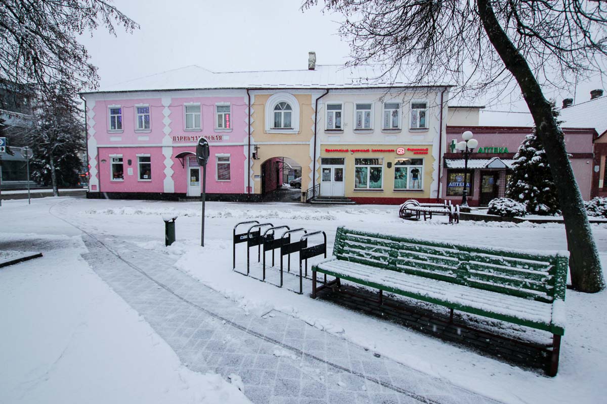 Первый настоящий снег в Кобрине