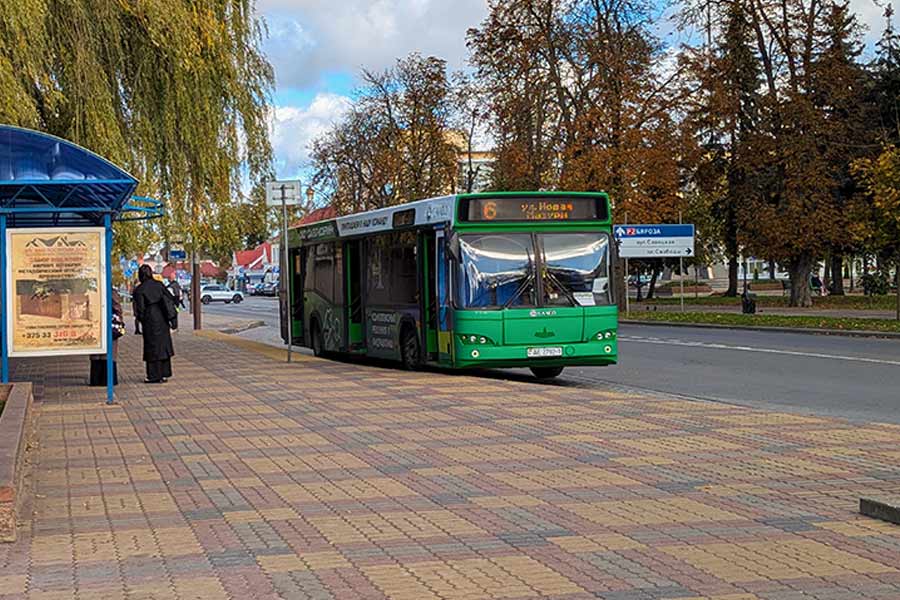 В Кобрине с 27 октября один из рейсов автобуса №6 будет следовать по измененному маршруту