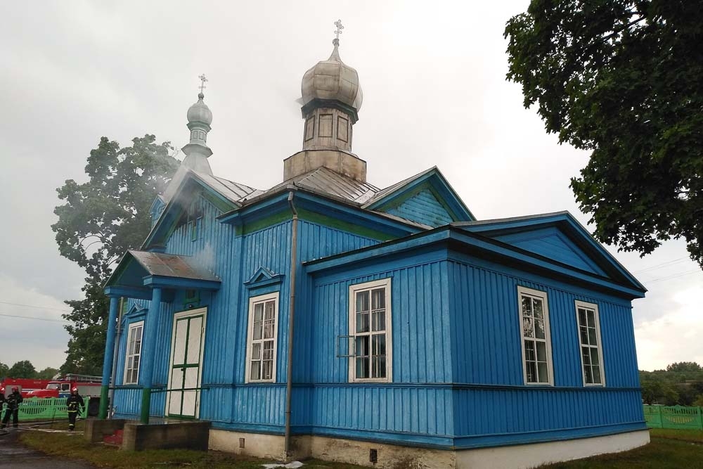 9 августа в деревне Верхолесье Кобринского района горела церковь