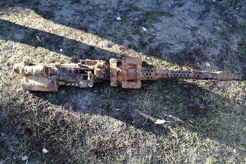 Кобринская милиция изъяла боеприпасы и авиационный крупнокалиберный пулемет времен ВОВ