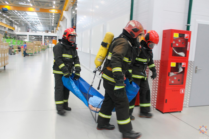 Пожарные дружины компании «Полесье» отработали совместные действия с сотрудниками Кобринского РОЧС