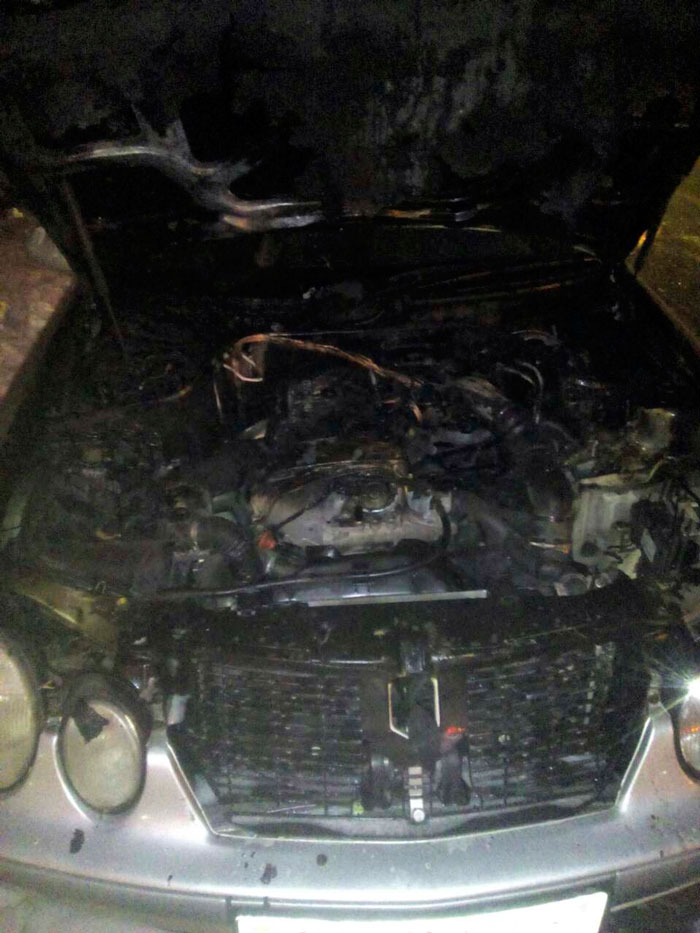 Утором 29 января в центре Кобрина произошел случай возгорания автомобиля в движении
