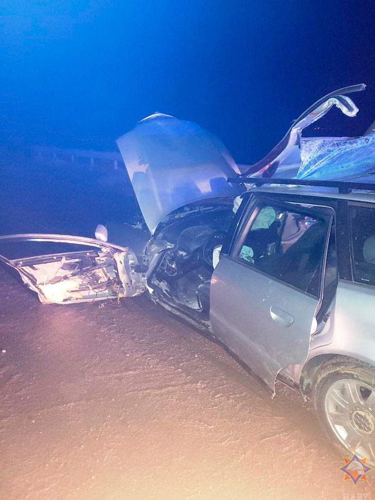 7 апреля водитель «Ауди A4» чудом выжил во время аварии на мосту в Кобринском районе (видео МЧС)