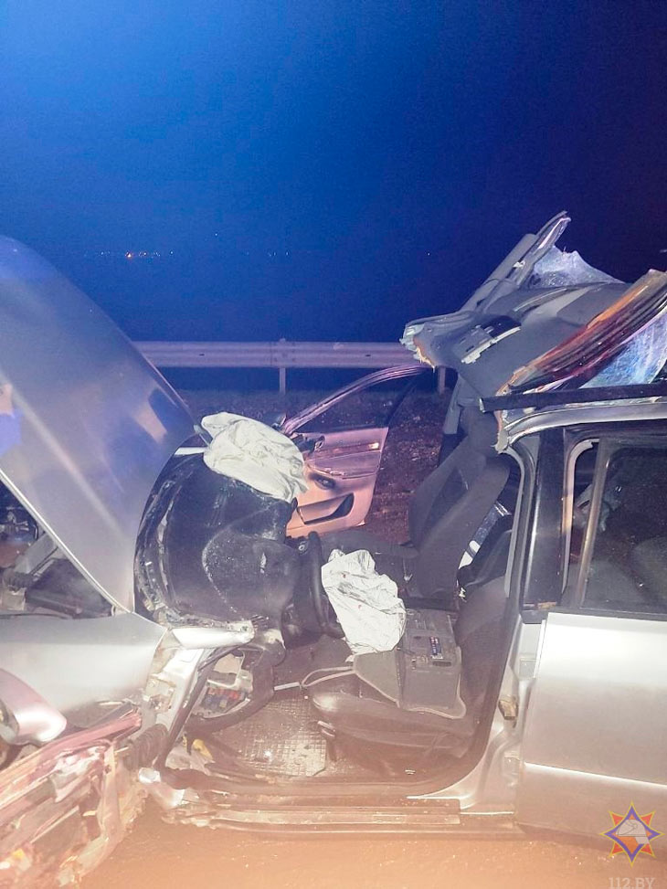7 апреля водитель «Ауди A4» чудом выжил во время аварии на мосту в Кобринском районе (видео МЧС)