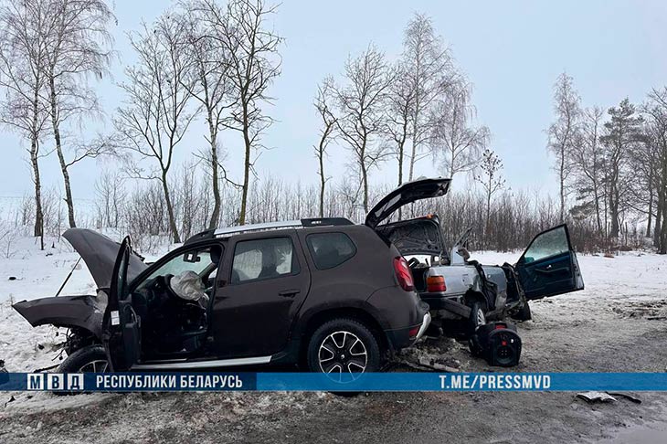 12 февраля произошло ДТП под Брестом: водитель Renault выехал на встречку и столкнулся с Audi. Есть погибшие