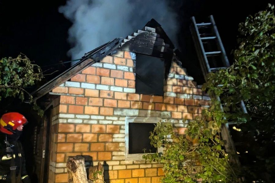 8 сентября в деревне Борки Кобринского района горело хозстроение: огонь уничтожил кровлю и повредил имущество