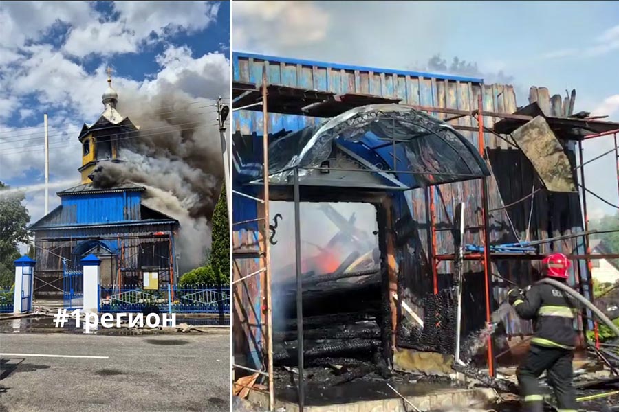 В Жабинковском районе сгорела церковь святого Архангела Михаила – это был один из старейших деревянных храмов региона