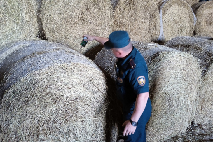 Кобринские спасатели проводят рейды по местам заготовки и хранения грубых кормов