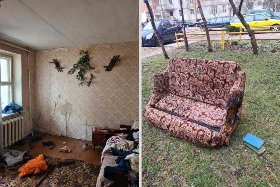 На пожаре в Кобрине спасли женщину — сработал пожарный извещатель