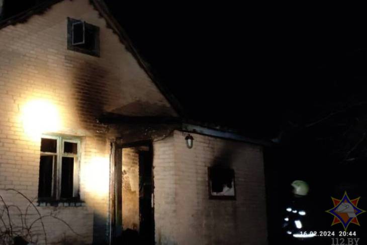 В Патриках горел жилой дом — хозяйку и сына спасали общими усилиями, они госпитализированы (видео)