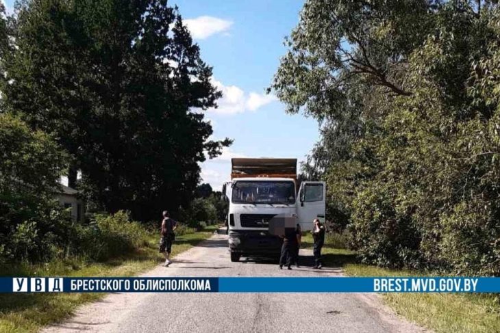 В д. Демидовщина Кобринского района 8-летний ребенок перебегал дорогу и попал под грузовик