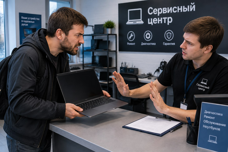 Ноутбук сломался сразу после покупки, а в сервисе говорят, что неисправностей нет: что делать покупателю