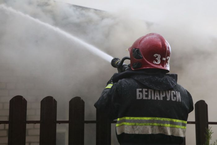 14 марта в Кобрине горел жилой кирпичный дом размерами 10х10 м